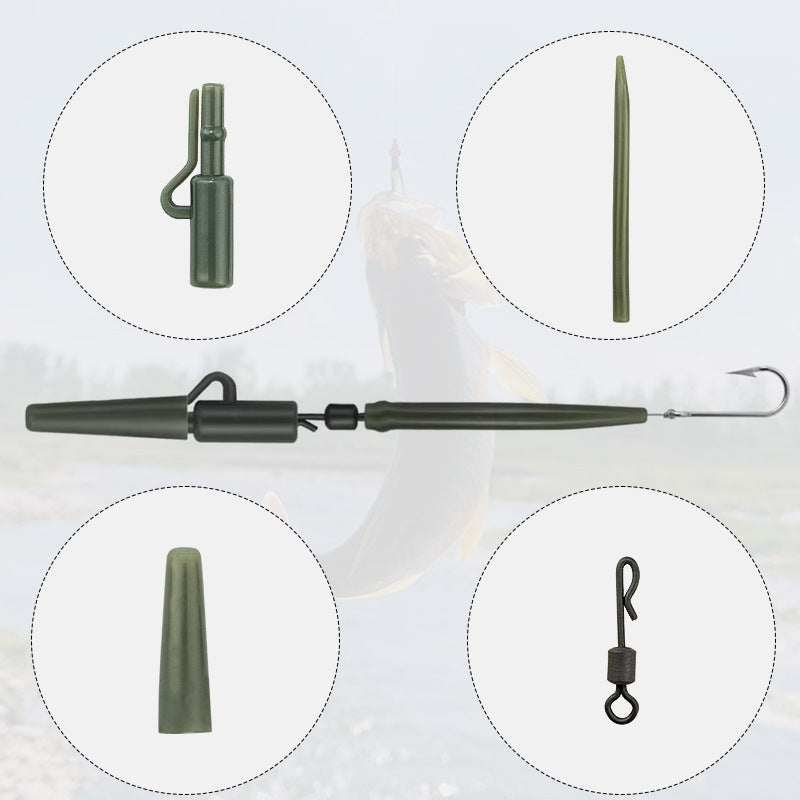 A339   120PCS European Carp Fishing Accessories Set, High Quality Hose Pin Tail Pipe Tackle Box for Reservoir Fishing