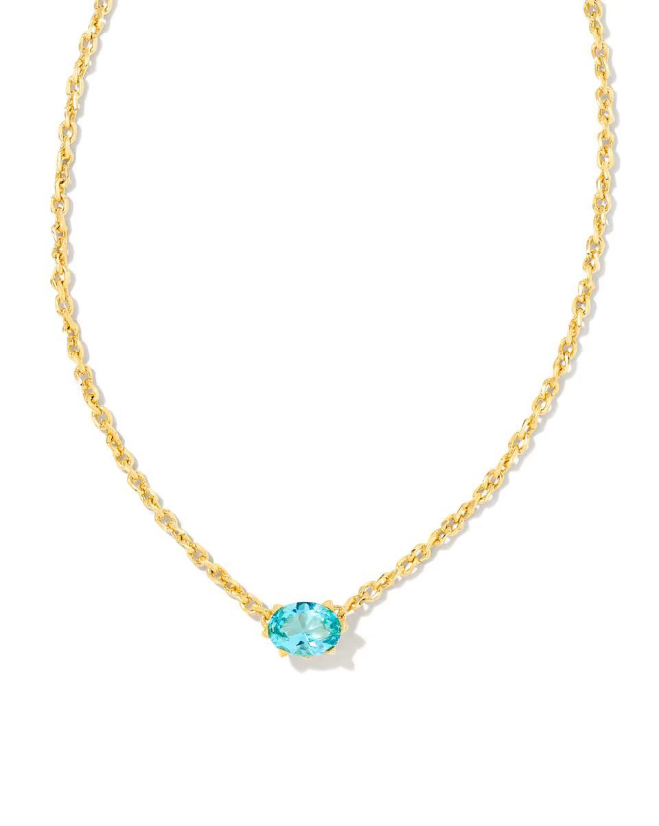 A358   New Luxury Colorful Gold Oval Gem Pendant Necklace Minimalist Dainty Clavicle Chain Fashion Women Jewelry
