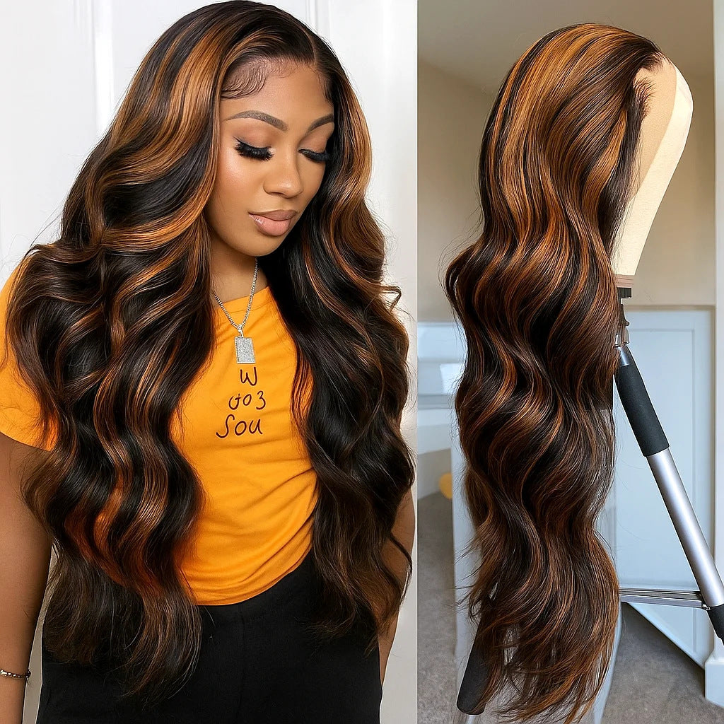 A233  Fashion Blonde Body Wave Wig, Hot Selling African Style Lace Front Full Wig for Women