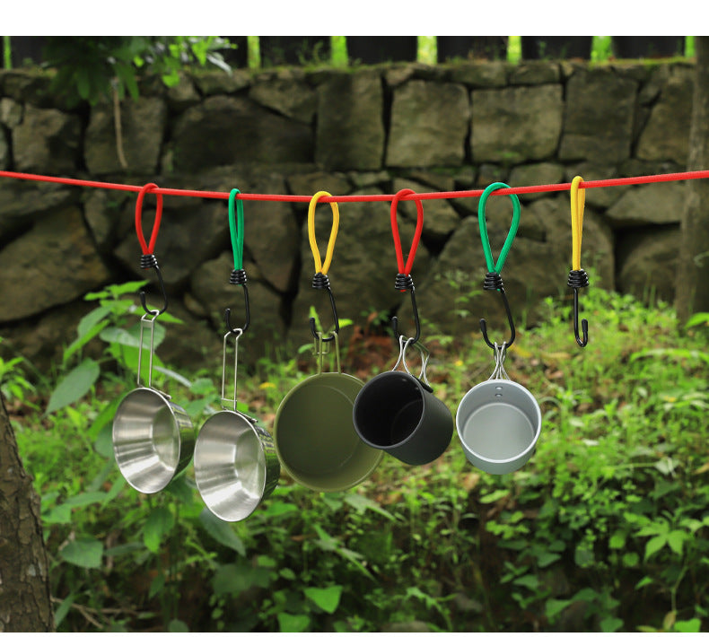 A294  Outdoor Tent Bungee Cord with Adjustable Buckle, Canopy Guy Rope, Ground Pegs, Multi-Function Camping Accessories