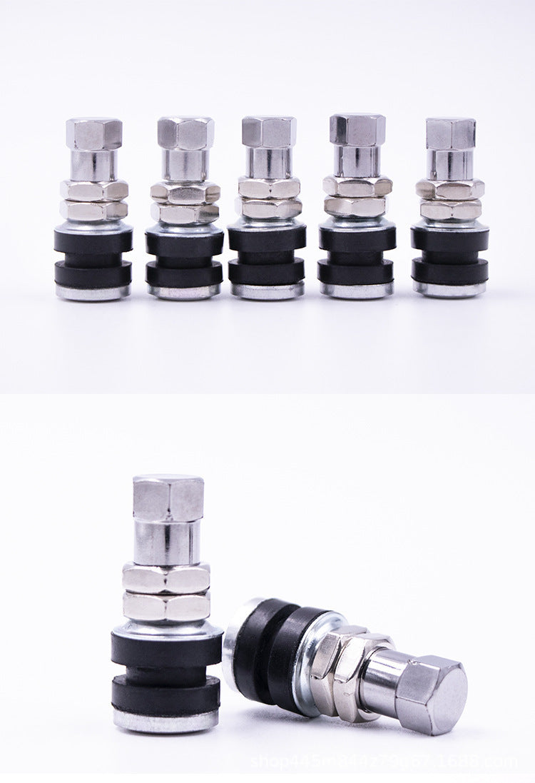 A311  TR413/TR414 Tubeless Tire Valve Stems, Black Rubber & Alloy Valve Caps Universal Tire Valves