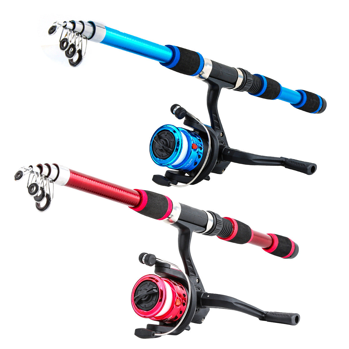 F347  Couple and Parent-Child Fishing Rod Combo 1.8m 2.1m Double Poles Reel Set Complete Fishing Gear