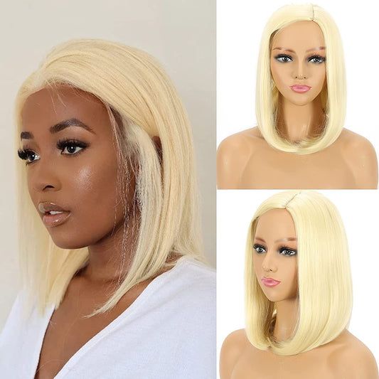 A213  Natural Side Part Short Wig for Women, Heat Resistant Synthetic Versatile Wig
