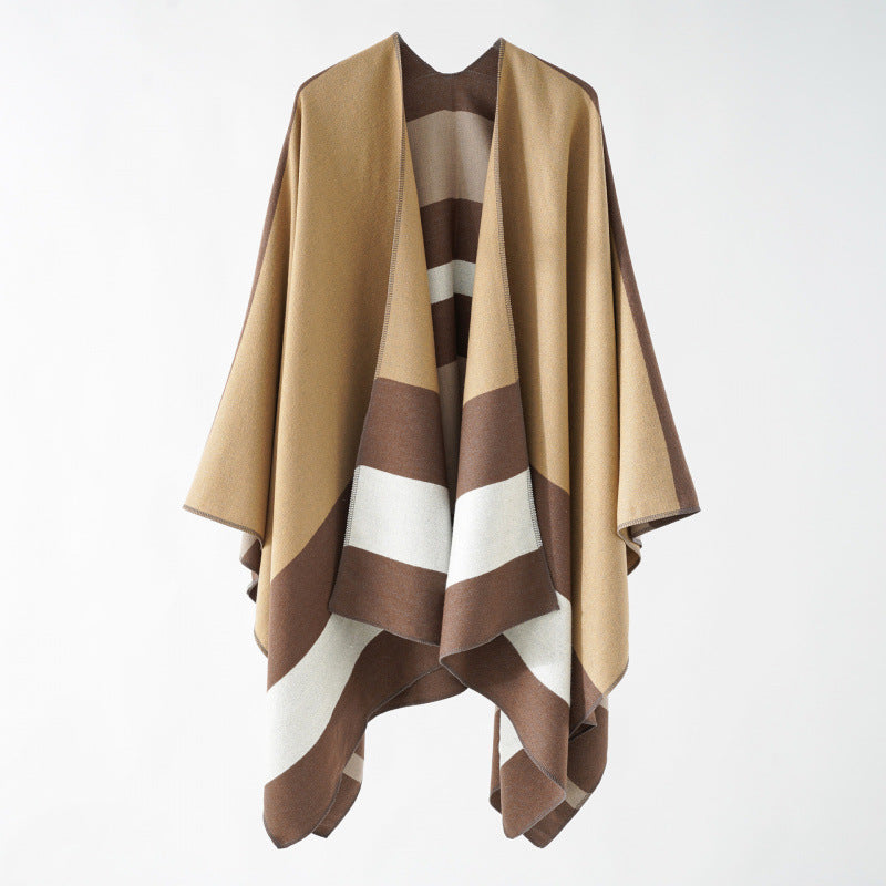 Shawl Wraps for Women, Elegant Knitted Cape Open Front Poncho Scarf Blanket Cardigan Coat for Spring, Autumn, and Winter