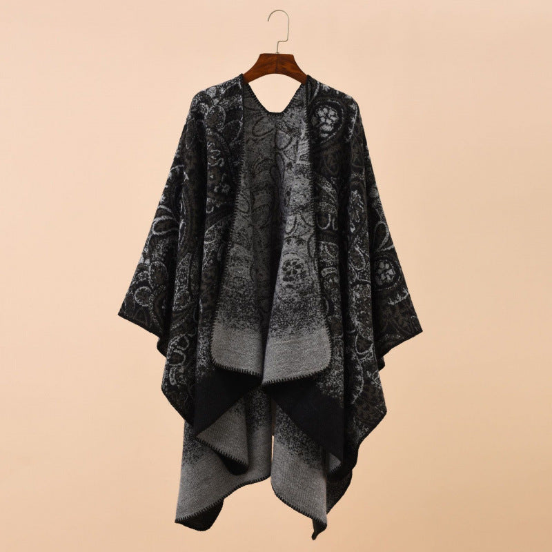 Shawl Wraps for Women, Elegant Knitted Cape Open Front Poncho Scarf Blanket Cardigan Coat for Spring, Autumn, and Winter