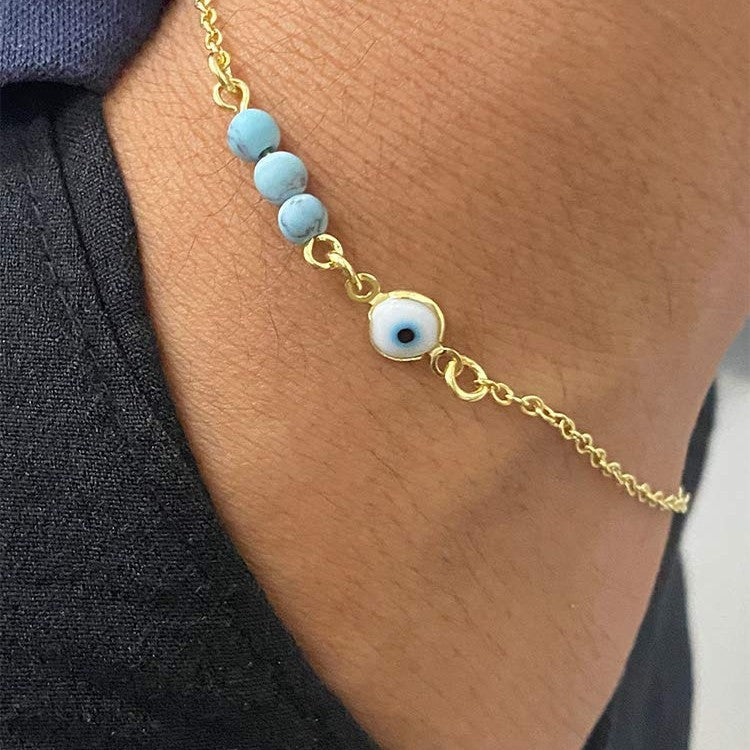 New Evil Eye Anklet Bohemian Beaded Ankle Bracelet Fashion Lucky Eye Foot Chain Trendy Boho Jewelry for Women
