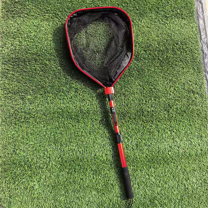 A221  Square Head Reinforced Silicone Landing Net, Foldable Portable Aluminum Alloy, Lure Stream Fishing Net