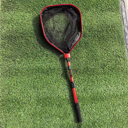 A221  Square Head Reinforced Silicone Landing Net, Foldable Portable Aluminum Alloy, Lure Stream Fishing Net