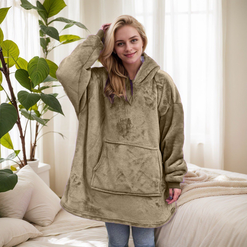 Wearable Blanket Hoodie, Oversized Sherpa Fleece Sweatshirt with Giant Pocket, Birthday Gifts for Women, Mom, Sister