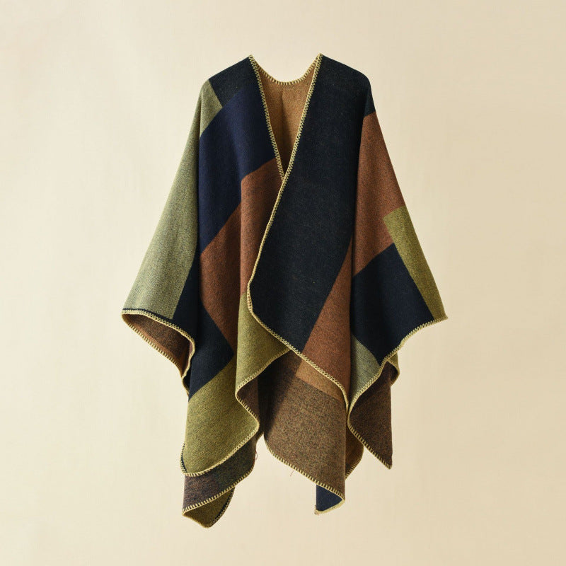 Shawl Wraps for Women, Elegant Knitted Cape Open Front Poncho Scarf Blanket Cardigan Coat for Spring, Autumn, and Winter