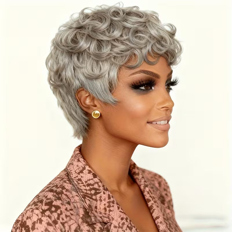 A281  Afro Fluffy Kinky Curly Short Wig, Fashion Women Short Curly Hair, Breathable Comfort Synthetic Wig In Stock