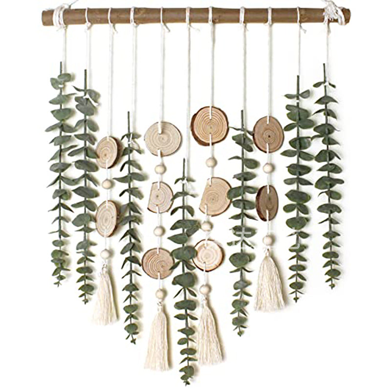 Artificial Eucalyptus Wall Decor Fake Greenery Leaves Stems Wall Hanging Plants on 16.5 inch Wooden Stick Boho Rustic Farmhouse Decor for Bedroom Kitchen Dining Room Bathroom