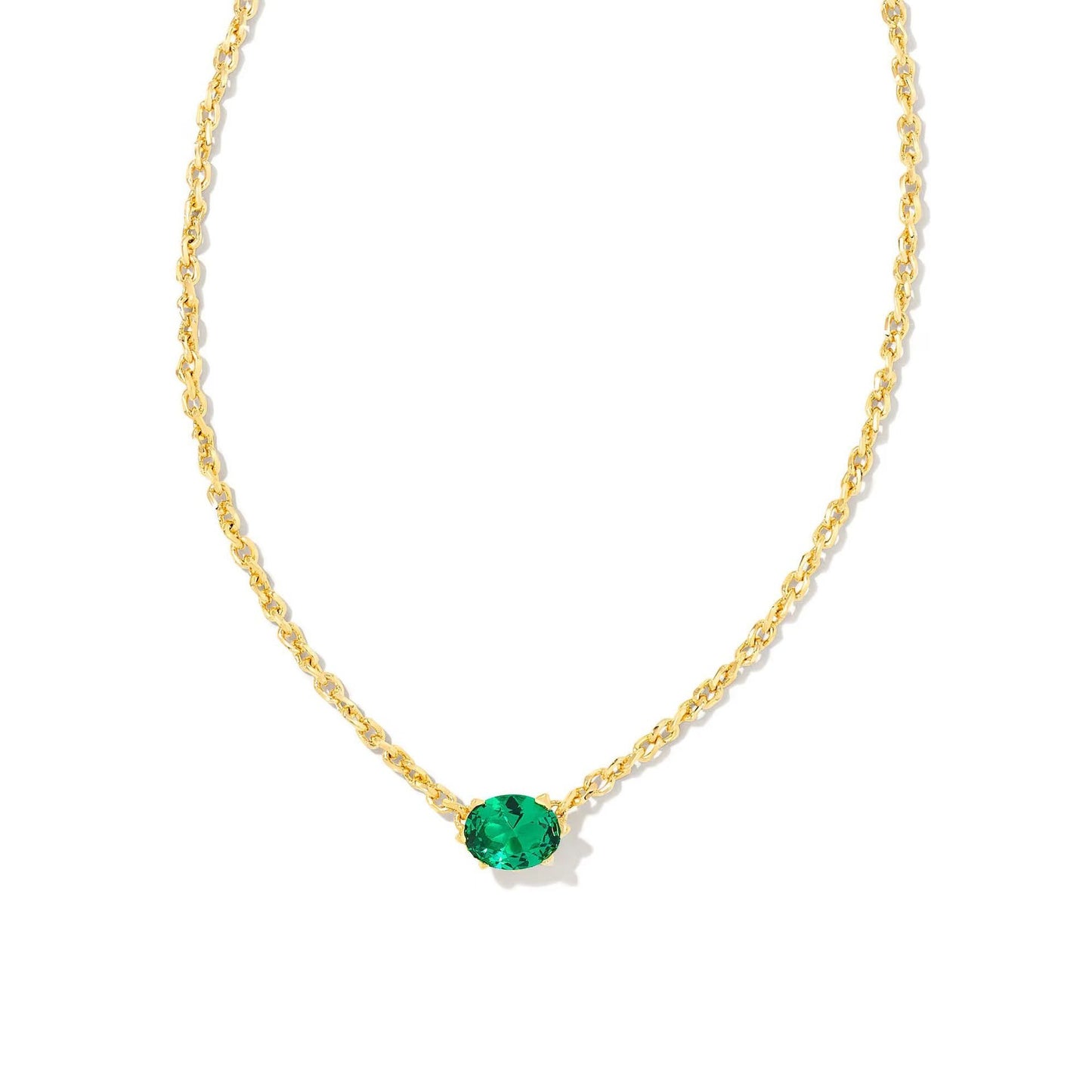 A358   New Luxury Colorful Gold Oval Gem Pendant Necklace Minimalist Dainty Clavicle Chain Fashion Women Jewelry