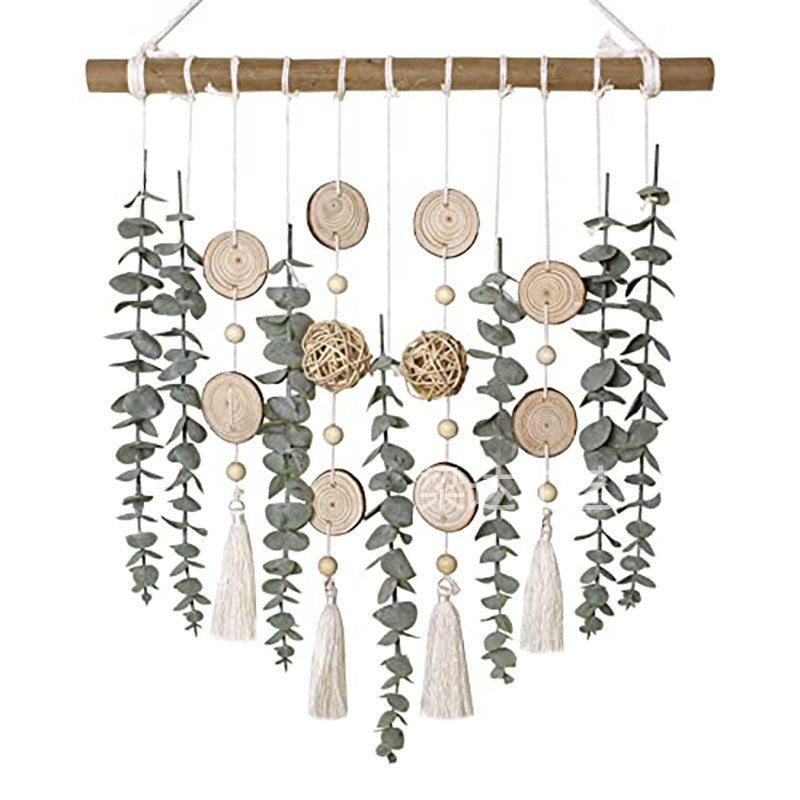 Artificial Eucalyptus Wall Decor Fake Greenery Leaves Stems Wall Hanging Plants on 16.5 inch Wooden Stick Boho Rustic Farmhouse Decor for Bedroom Kitchen Dining Room Bathroom