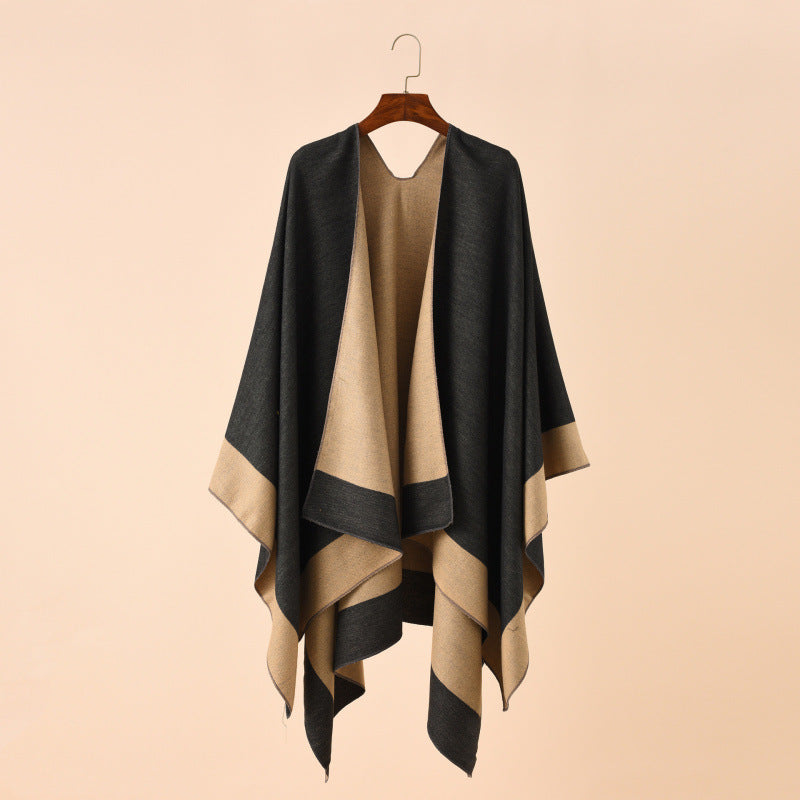 Shawl Wraps for Women, Elegant Knitted Cape Open Front Poncho Scarf Blanket Cardigan Coat for Spring, Autumn, and Winter