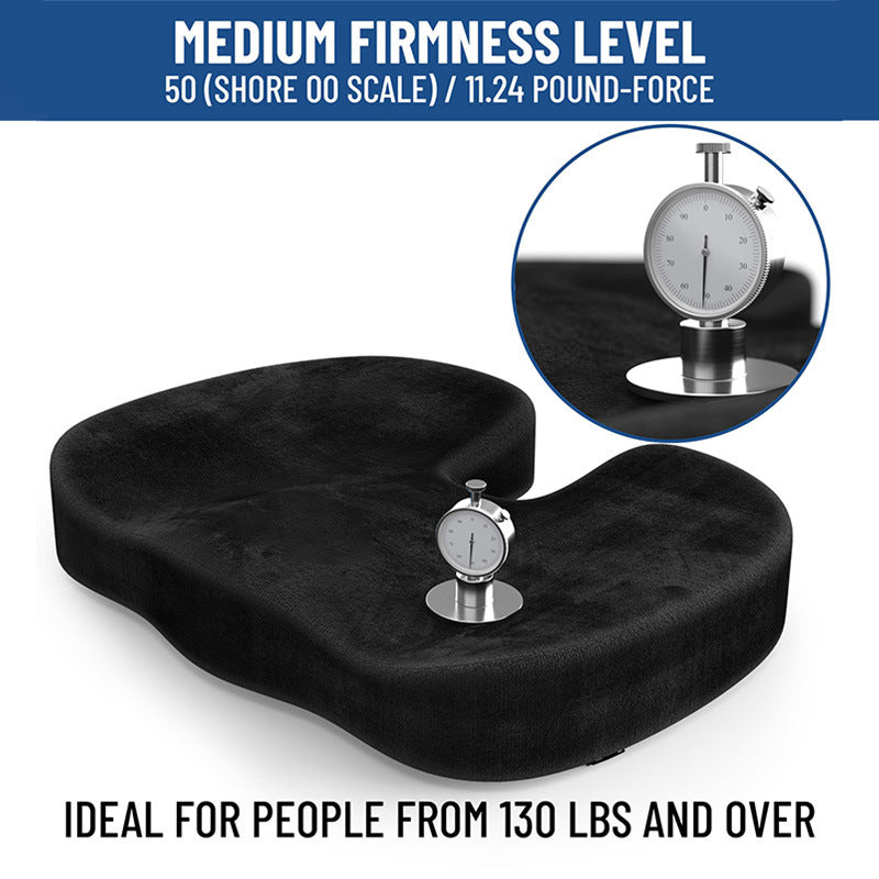 Doctor Recommended Memory Foam Seat Cushion for Office Chairs & Car - Ergonomic Office Desk Accessories - Cushions for Tailbone Pain Relief, Sciatica (Black, Large)