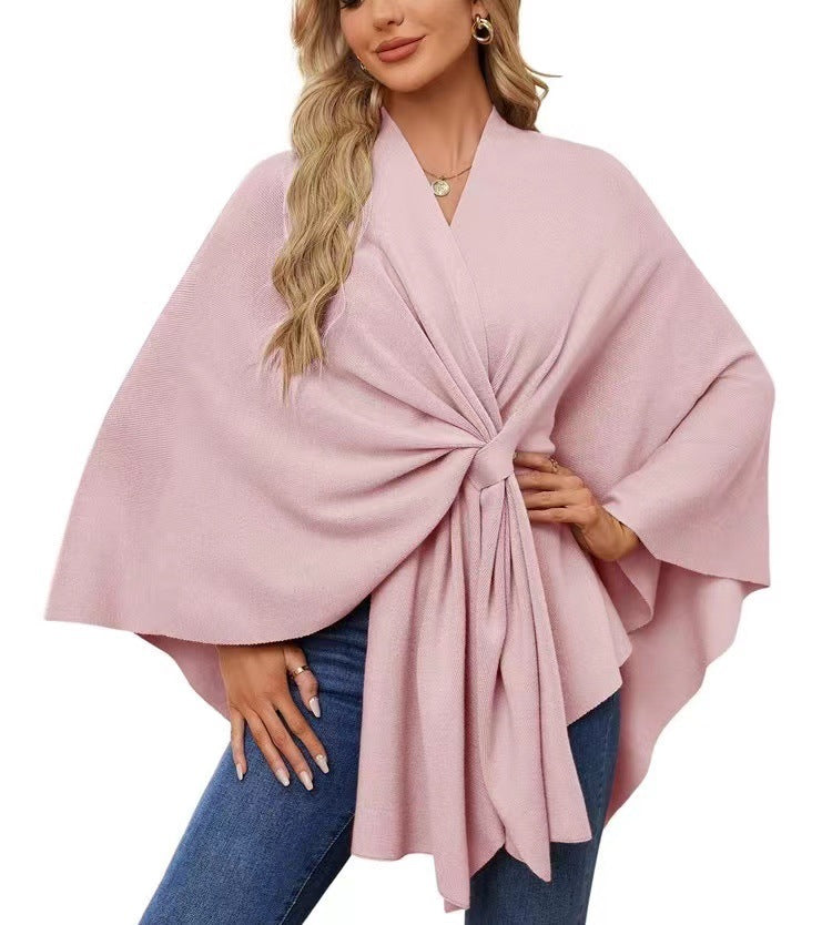 Women's Elegant Shawl Wraps Soft Open Front Poncho Sweater for Spring Fall Winter