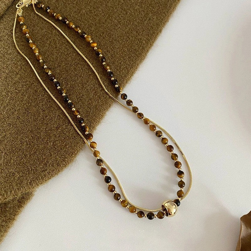 A302  Boho Shell Bead Turquoise Beaded Necklace, Light Luxury Minimalist Luxury Clavicle Necklace for Women