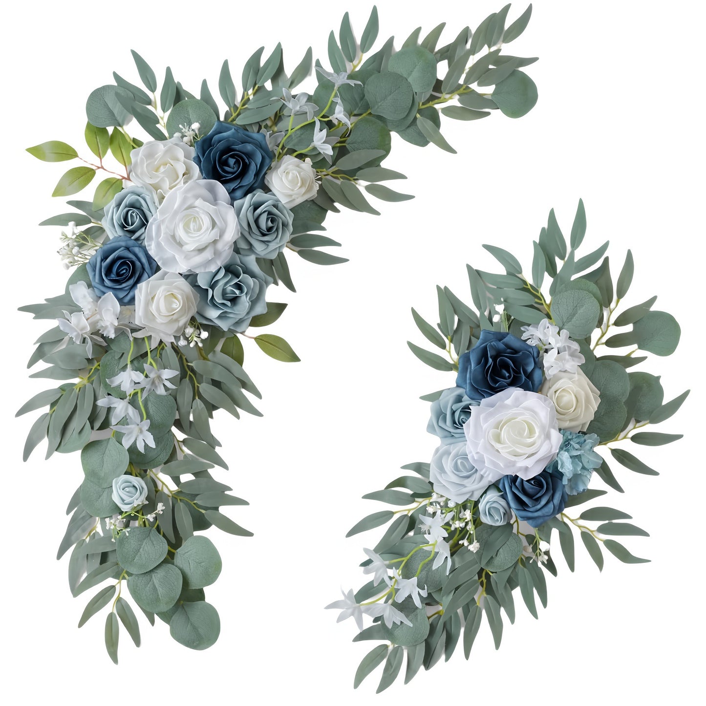 Faux Arch Flower Swag Set of 2 for Wedding Welcome Signs Floral Swag Wedding Reception Ceremony Signs Decor