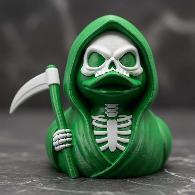 A194  Dark Death Scythe Duck Decor, Gothic Style Home & Shelf Ornament