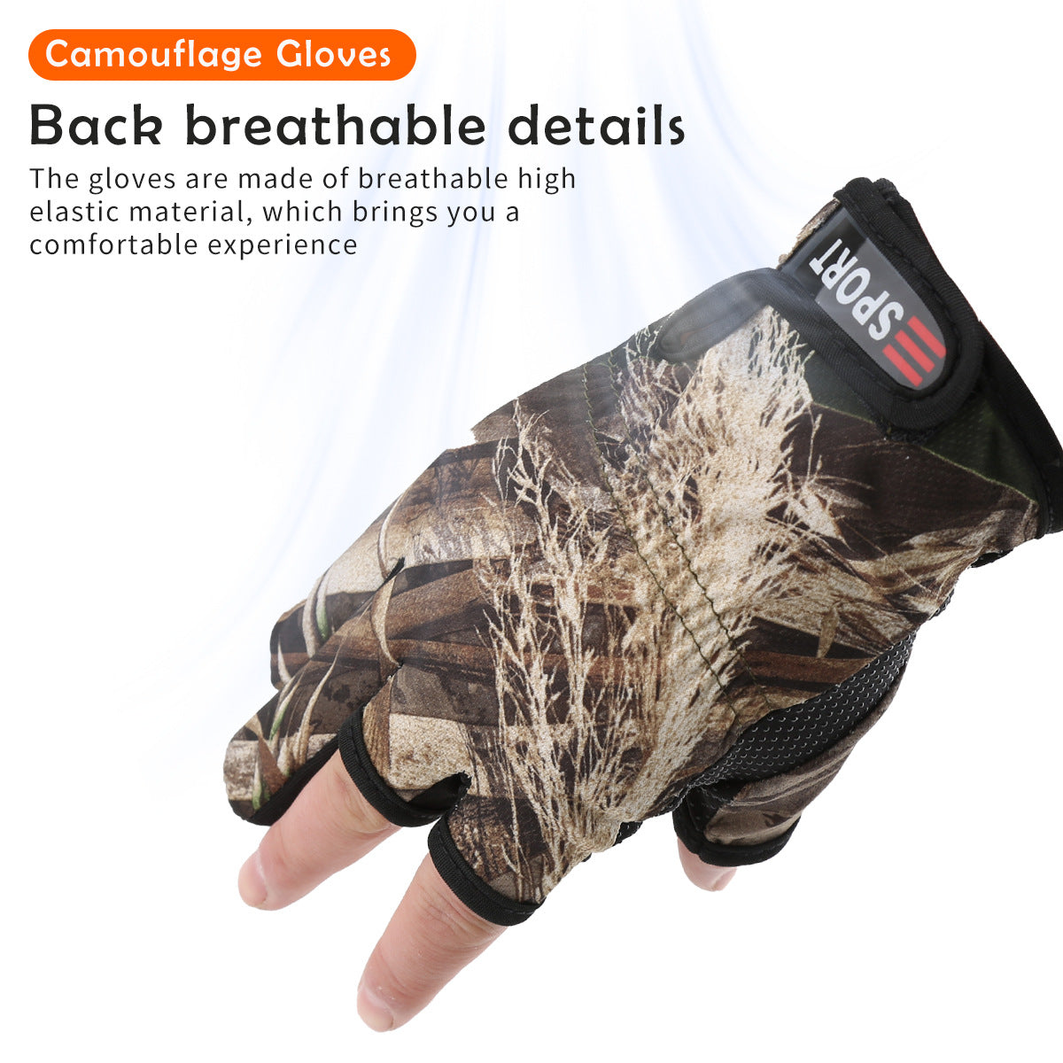 A266  Breathable Quick Dry Angling Gloves, for Lure Outdoor Fishing, Anti-Slip Elastic 3 Cut Finger Gloves