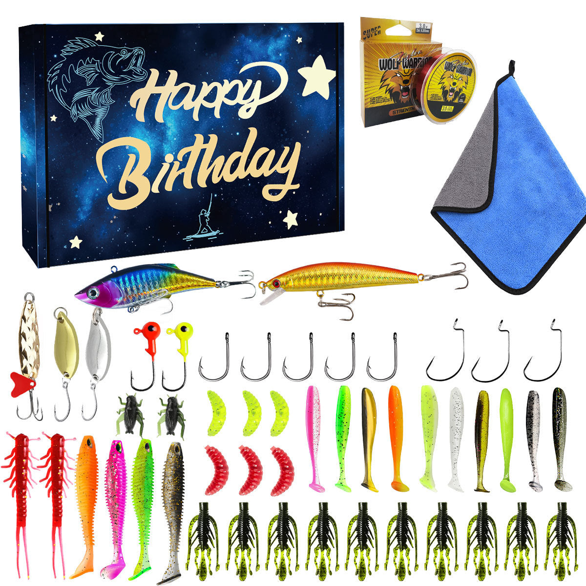 A245  Mystery Fishing Lures Set, Multi-purpose Fishing Kit for Largemouth Bass, Smallmouth Bass & Trout