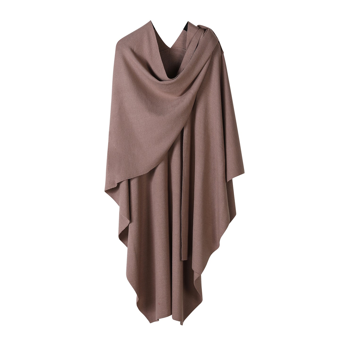 Womens Large Cross Front Poncho Sweater Wrap Topper Knitted Elegant Shawls Cape for Fall Winter
