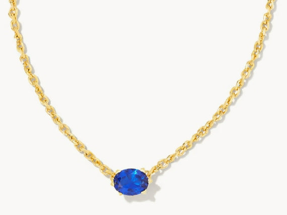 A358   New Luxury Colorful Gold Oval Gem Pendant Necklace Minimalist Dainty Clavicle Chain Fashion Women Jewelry