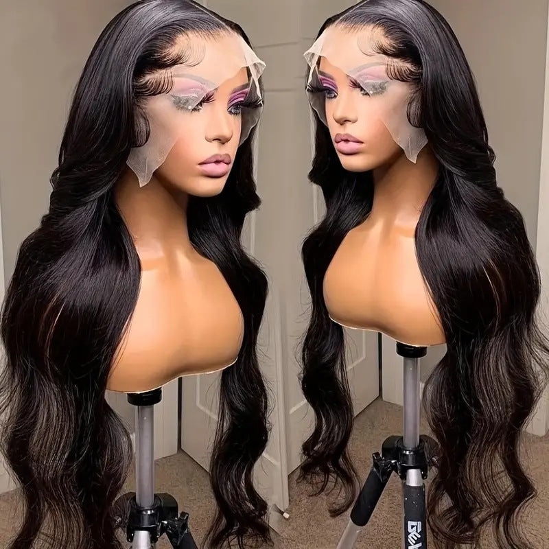 Lace Front Body Wave Long Wig, Pre Plucked Hairline Loose Wavy Human Hair Style Wig for Black Women
