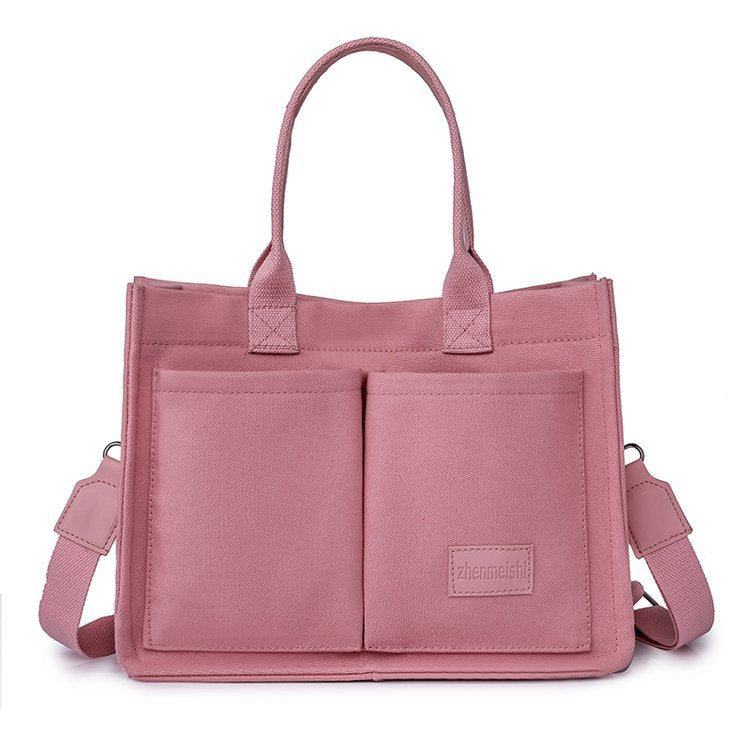 Canvas Tote Bag for Women with Zipper Closure & Individual Compartments for Work College for Teacher & Nurse