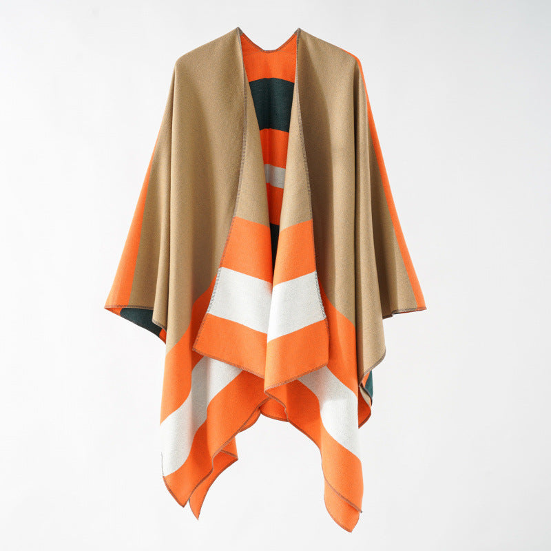 Shawl Wraps for Women, Elegant Knitted Cape Open Front Poncho Scarf Blanket Cardigan Coat for Spring, Autumn, and Winter