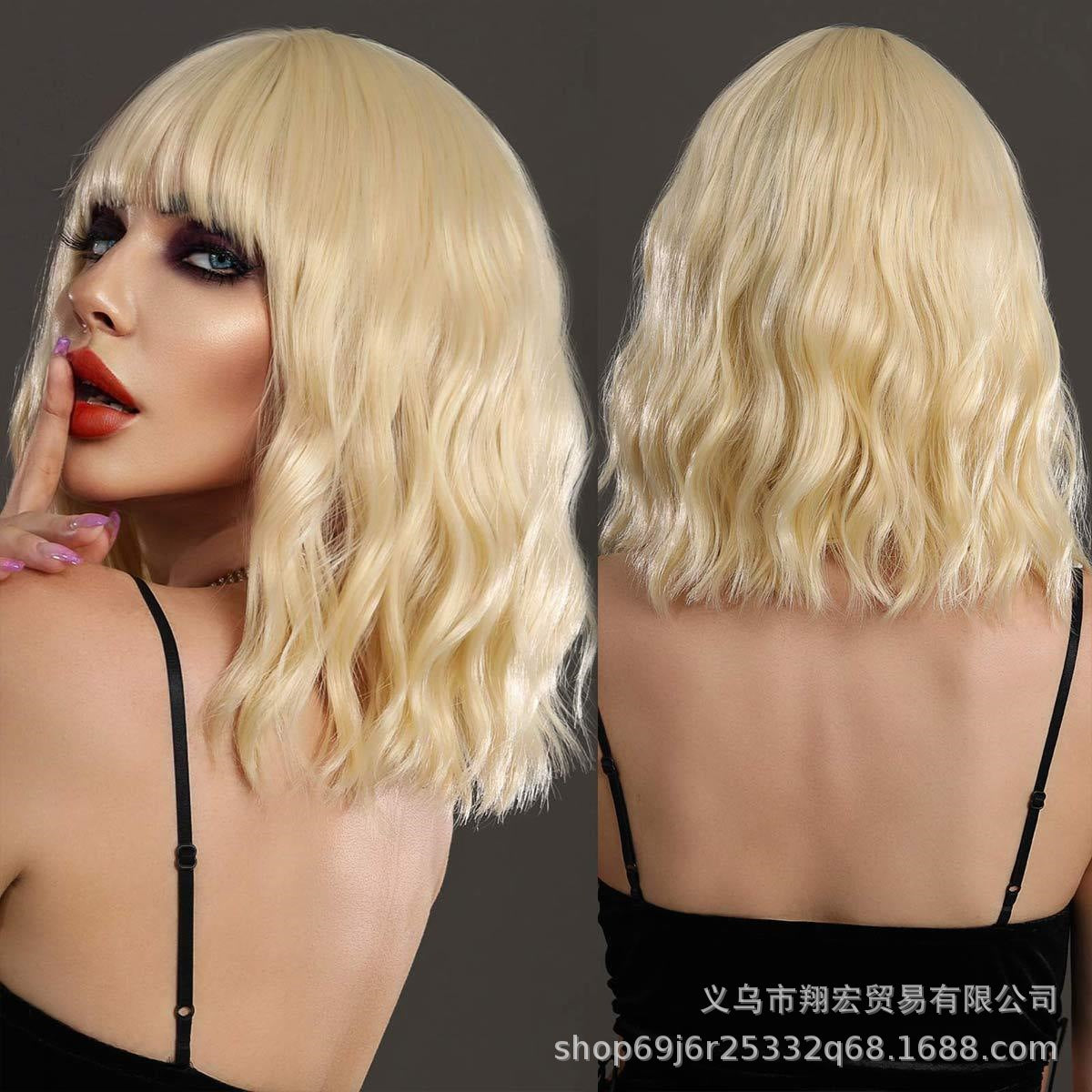A275  Anime Party Cos Cruella Wig, Black and White Medium Long Hair, Costume Play Wig