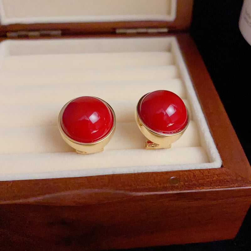 A158 Elegant Round Pearl Stud Earrings, Fashion Minimalist Light Luxury Design Versatile Earrings for Women