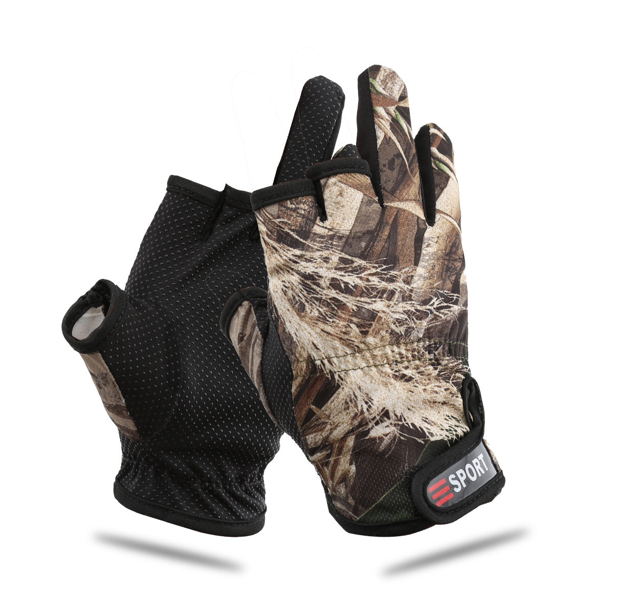 A266  Breathable Quick Dry Angling Gloves, for Lure Outdoor Fishing, Anti-Slip Elastic 3 Cut Finger Gloves