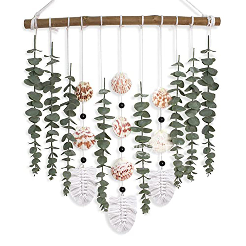 Artificial Eucalyptus Wall Decor Fake Greenery Leaves Stems Wall Hanging Plants on 16.5 inch Wooden Stick Boho Rustic Farmhouse Decor for Bedroom Kitchen Dining Room Bathroom