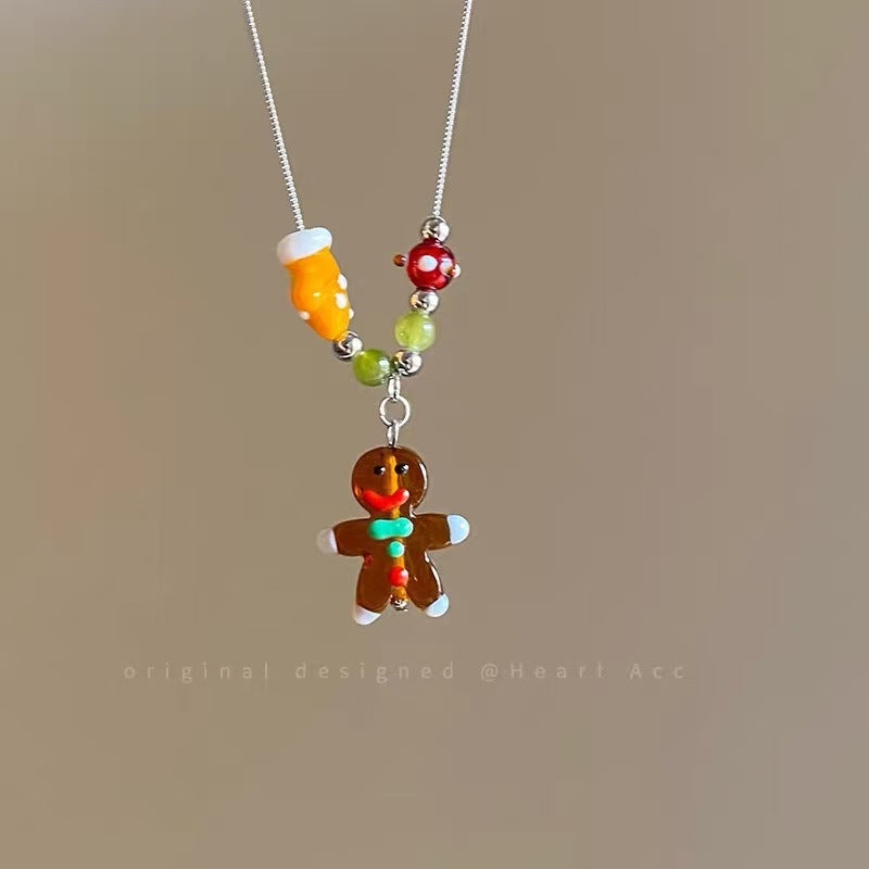 A301  Fashion Dopamine Beaded Cat Necklace, Personality Sweet Style All-Match Choker Jewelry