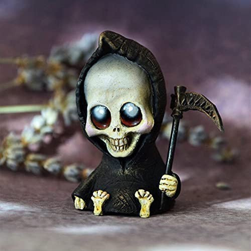 A199  Grim Reaper Baby Statue, Halloween Horror Prank Props, Indoor Decor Ornament