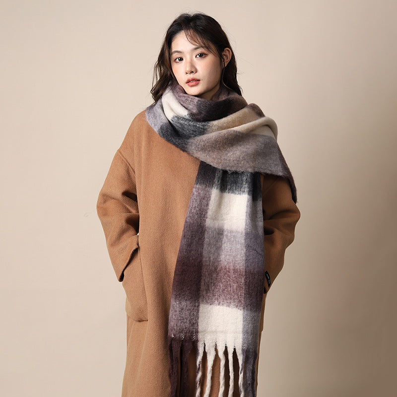 Women's Scarf Winter Warmth Long Shawl Oversized Scarf Thick Blanket-Style Scarf for Cold Weather