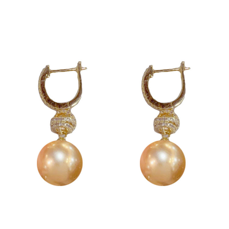 A243  Fashion Elegant Pearl Zircon Knotted Earrings, Personalized Versatile Temperament Design Ear Clips