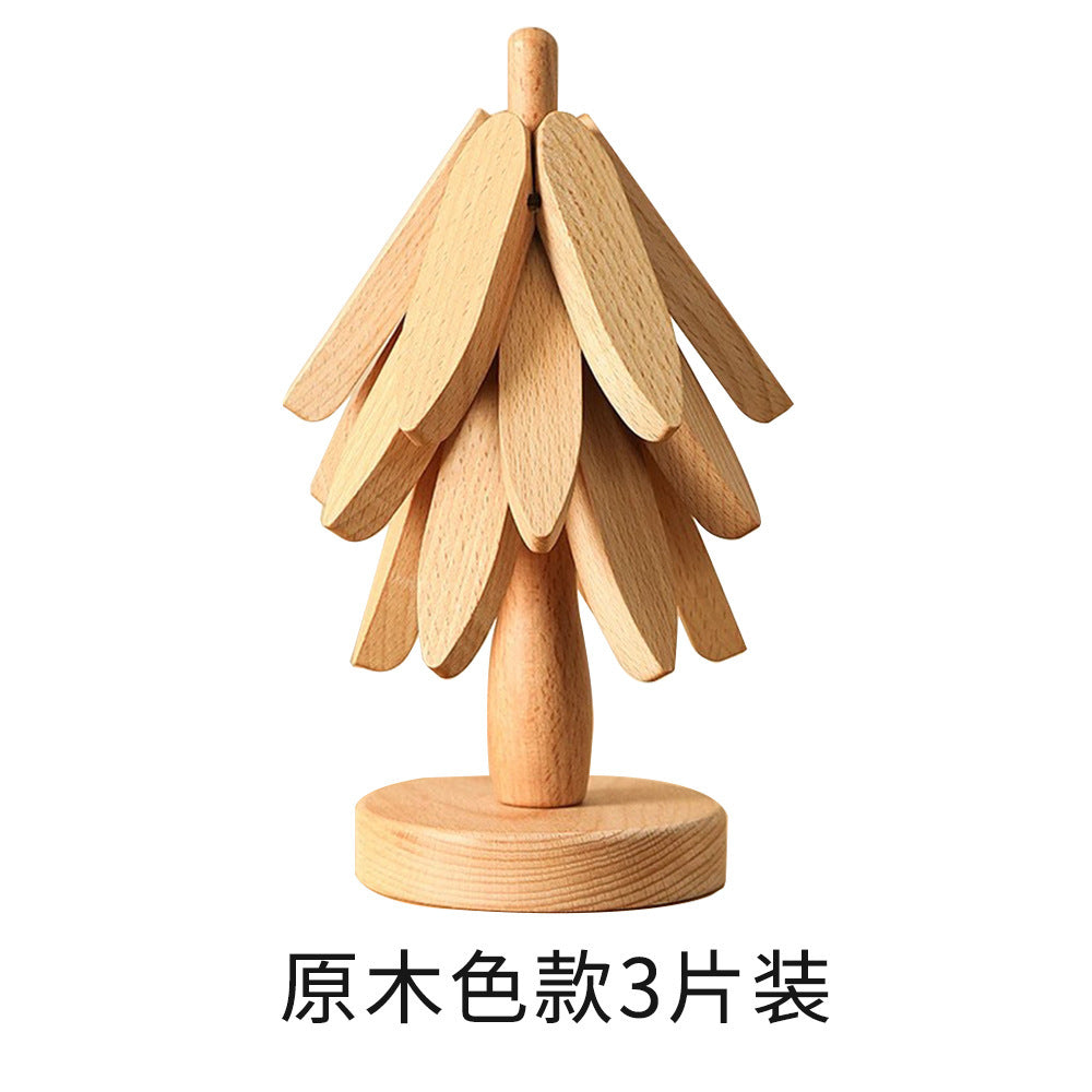 Wooden Tree Coasters Hot Plate Mats for Hot Dishes, Tree Coaster Set, Wooden Coasters for Hot Dishes, Pots, Bowls, Tea Kettles, Fondue Holders