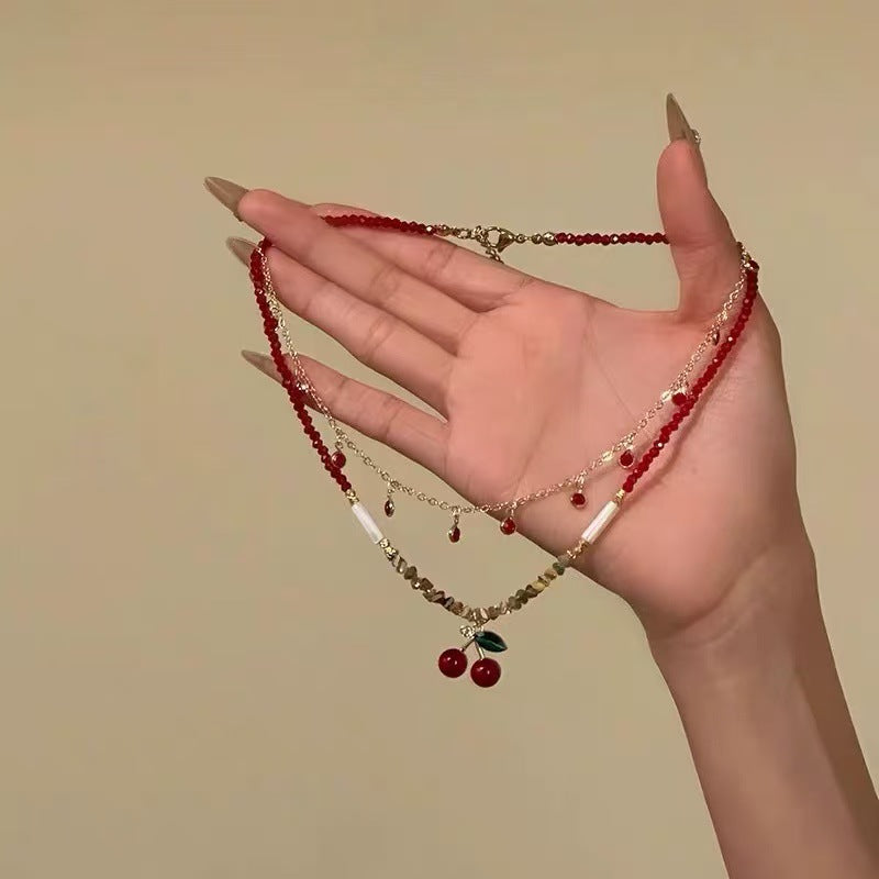 A301  Fashion Dopamine Beaded Cat Necklace, Personality Sweet Style All-Match Choker Jewelry