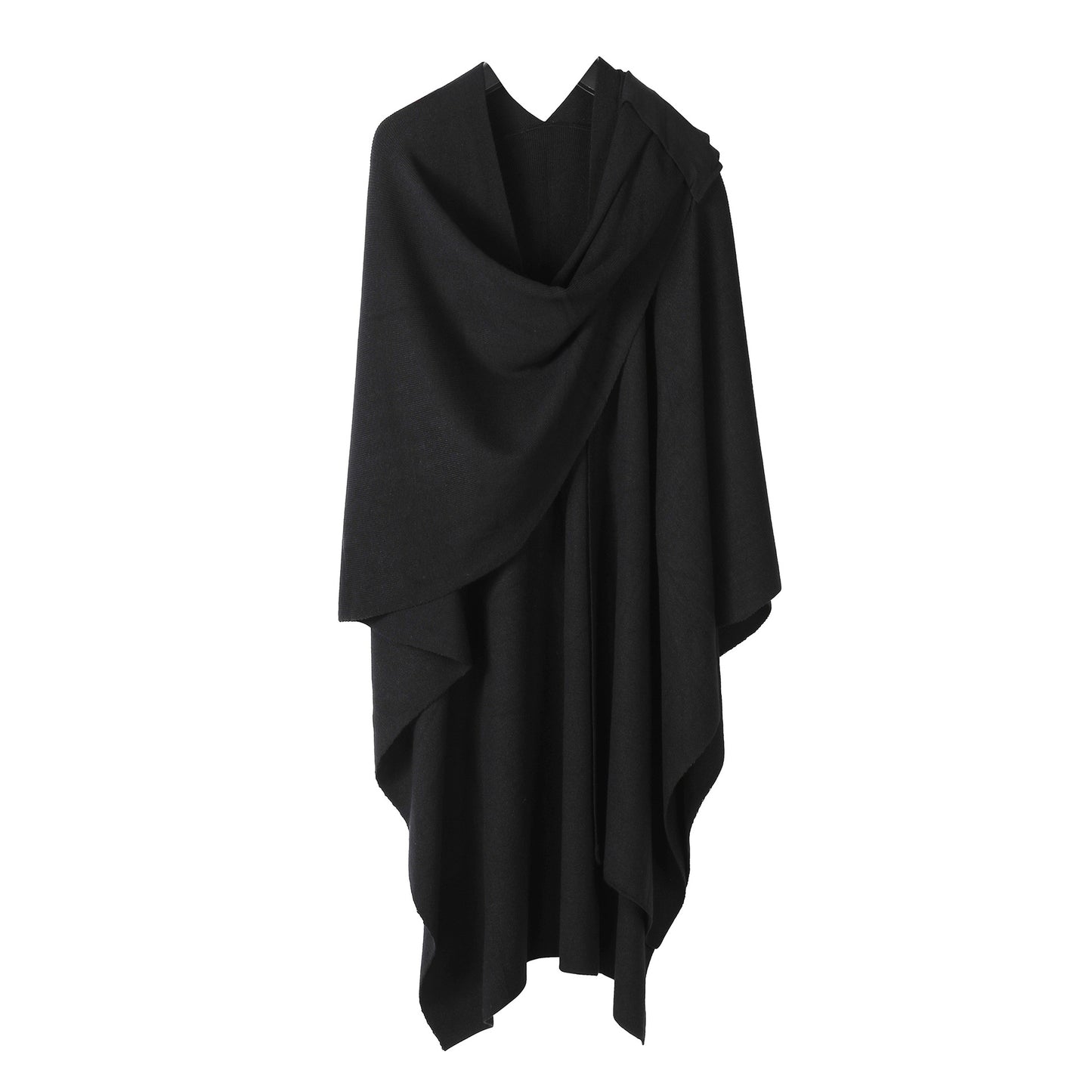 Womens Large Cross Front Poncho Sweater Wrap Topper Knitted Elegant Shawls Cape for Fall Winter