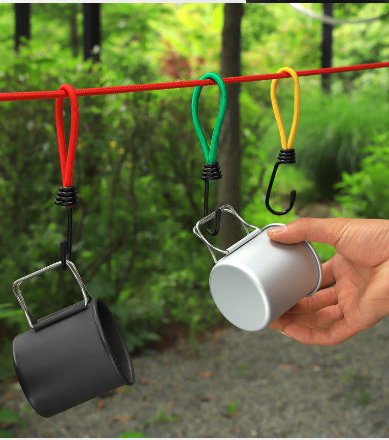 A294  Outdoor Tent Bungee Cord with Adjustable Buckle, Canopy Guy Rope, Ground Pegs, Multi-Function Camping Accessories
