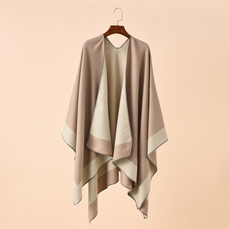 Shawl Wraps for Women, Elegant Knitted Cape Open Front Poncho Scarf Blanket Cardigan Coat for Spring, Autumn, and Winter