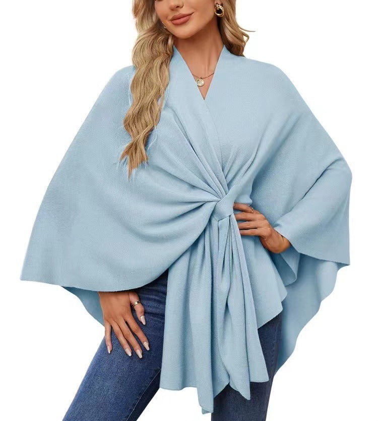 Women's Elegant Shawl Wraps Soft Open Front Poncho Sweater for Spring Fall Winter