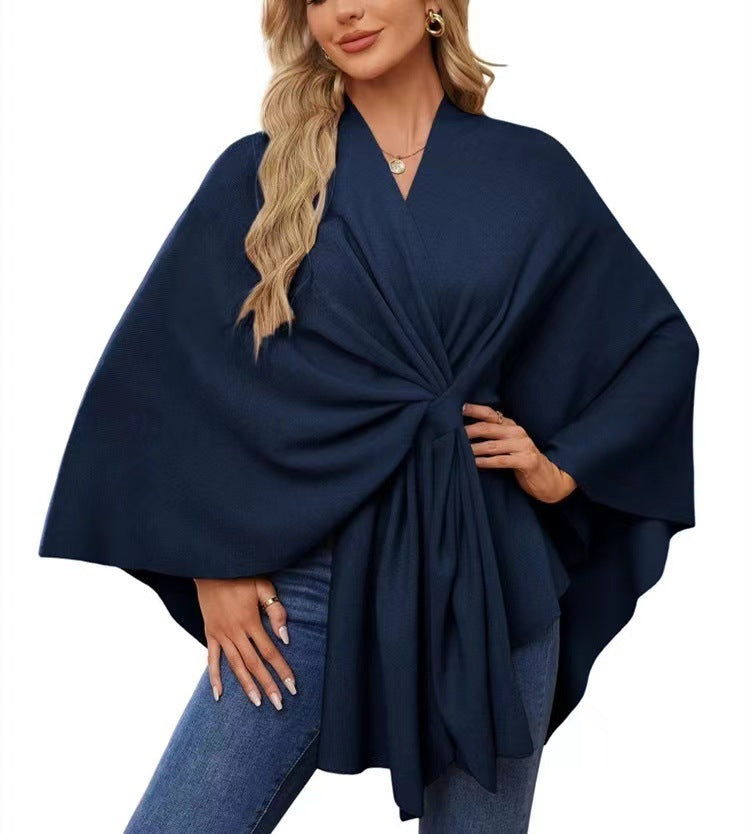 Women's Elegant Shawl Wraps Soft Open Front Poncho Sweater for Spring Fall Winter