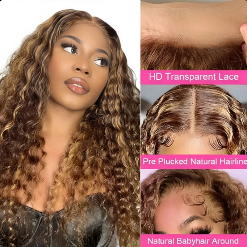 A278  Natural Fluffy Body Wave Long Wig, Middle Part Lace Front Fashion Women Daily Full Wig