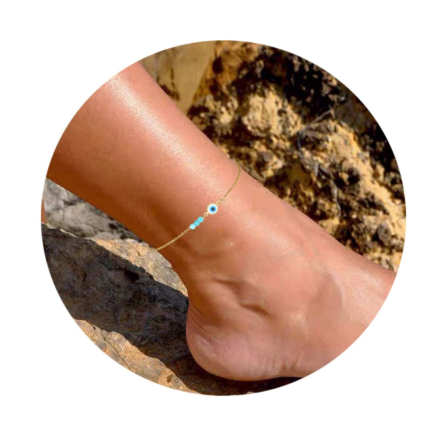 New Evil Eye Anklet Bohemian Beaded Ankle Bracelet Fashion Lucky Eye Foot Chain Trendy Boho Jewelry for Women