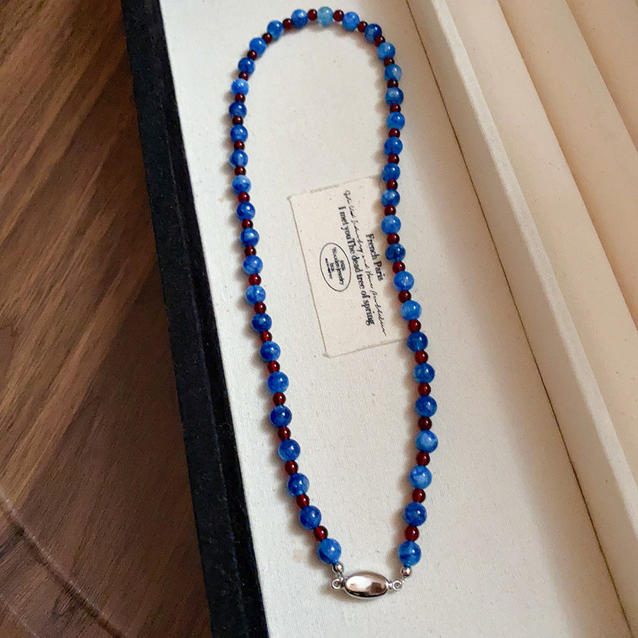 A302  Boho Shell Bead Turquoise Beaded Necklace, Light Luxury Minimalist Luxury Clavicle Necklace for Women