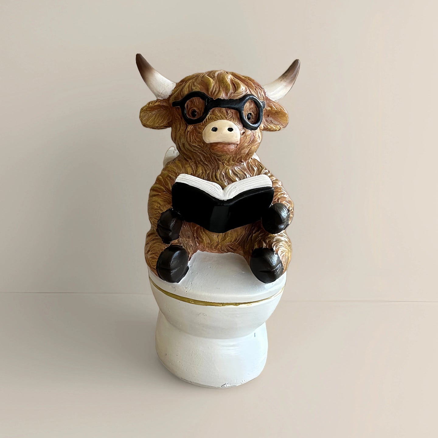 Bathroom Decor Highland Cow Statue Resin Ornament Craft Creative Holiday Home Decor Gift